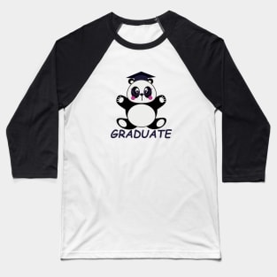 Cute Kids Panda in Graduation Cartoon Baseball T-Shirt